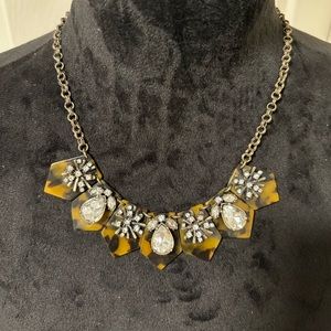 LOFT Tortoise Shell and Rhinestone Necklace